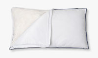 Top view of the Adjustable Memory Foam Pillow, with cover zipped away showing the fluffy foam interior