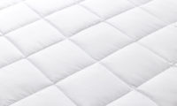 Closeup of quilted panels on down alternative duvet